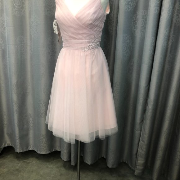 Sample Blush Bridesmaid Dress, Aline Flowy Short Formal Pageant Prom Mother - Picture 7 of 14